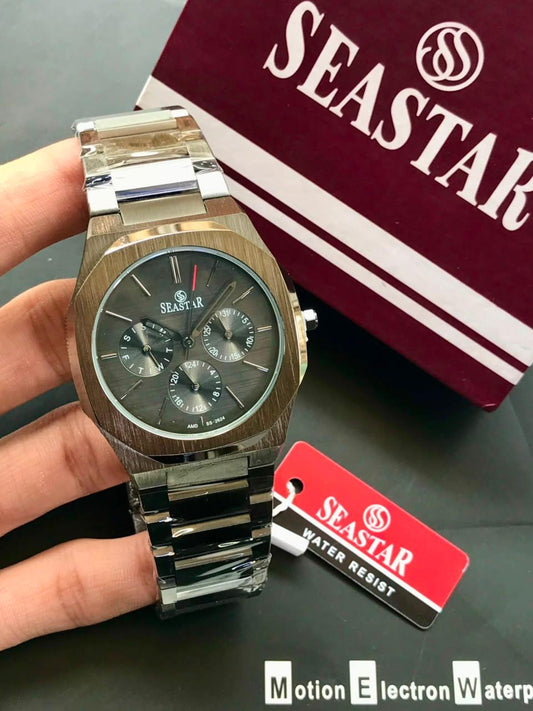 Seastar Multifunction Water Resistant Watch – Silver