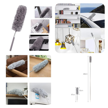 Extendable Microfiber Duster – Telescopic Ceiling Fan & High Reach Cleaning Brush