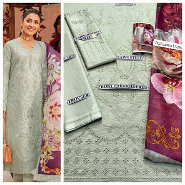 Alvion 3 Piece Heavy Embroidered Lawn Unstitched Suit