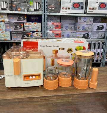 National 4-in-1 Juicer, Blender & Drymill | Complete Kitchen Set 100% copper