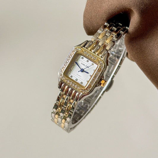 Sunlifex Crystal-Bezel Ladies Quartz Watch