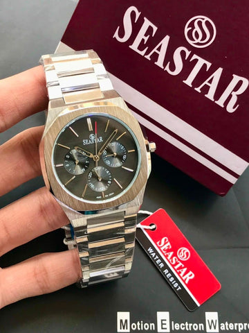 Seastar Multifunction Water Resistant Watch – Silver