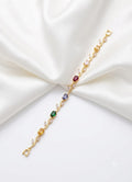 Delicate bracelet with colorful gemstones