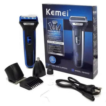 Kemei 3-in-1 Electric Grooming Kit – Shaver, Trimmer & Nose Hair Trimmer