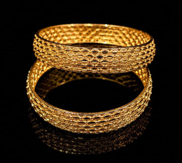 Traditional Gold Diamond-Cut Bangles