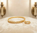 Gold-plated bangle and ring set collection