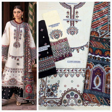 Alvion Heavy Embroidered Lawn 3 Piece Unstitched Suit
