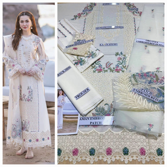 Alvion Heavy Embroidered Lawn 3 Piece Unstitched Suit