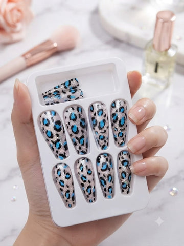Leopard Print Press-On Nails 12 piece in one box DIY Professional Set